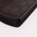 GUCCI Micro Guccissima GG Canvas Sunglass Case Leather Brown Gold Auth 186717-14