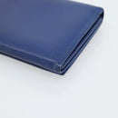 CELINE Long Wallet Leather Blue Gold Auth 186718A-15