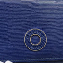 CELINE Long Wallet Leather Blue Gold Auth 186718A-17