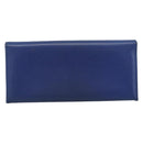 CELINE Long Wallet Leather Blue Gold Auth 186718A-2