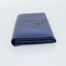 CELINE Long Wallet Leather Blue Gold Auth 186718A-3
