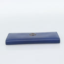 CELINE Long Wallet Leather Blue Gold Auth 186718A-5