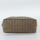 FENDI Zucchino Canvas Hand Bag Beige Silver Auth 186800A-5