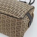 FENDI Zucchino Canvas Hand Bag Beige Silver Auth 186800A-14