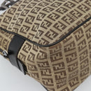 FENDI Zucchino Canvas Hand Bag Beige Silver Auth 186800A-15