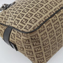 FENDI Zucchino Canvas Hand Bag Beige Silver Auth 186800A-17