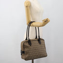 FENDI Zucchino Canvas Hand Bag Beige Silver Auth 186800A-24