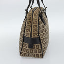 FENDI Zucchino Canvas Hand Bag Beige Silver Auth 186800A-4