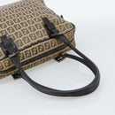 FENDI Zucchino Canvas Hand Bag Beige Silver Auth 186800A-7