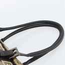 FENDI Zucchino Canvas Hand Bag Beige Silver Auth 186800A-8