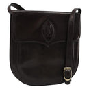 SAINT LAURENT Shoulder Bag Leather Brown Gold Auth 186801A-1