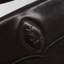 SAINT LAURENT Shoulder Bag Leather Brown Gold Auth 186801A-14