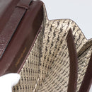 SAINT LAURENT Shoulder Bag Leather Brown Gold Auth 186801A-19