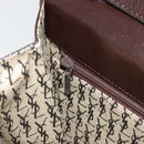 SAINT LAURENT Shoulder Bag Leather Brown Gold Auth 186801A-21