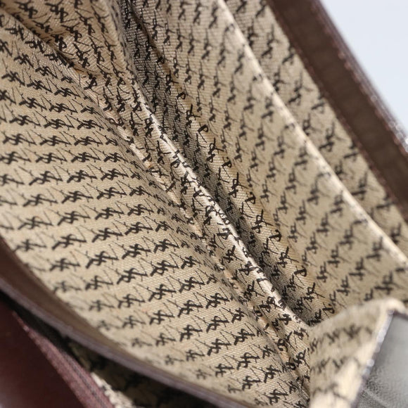 SAINT LAURENT Shoulder Bag Leather Brown Gold Auth 186801A