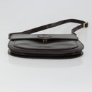 SAINT LAURENT Shoulder Bag Leather Brown Gold Auth 186801A-9