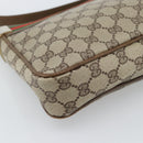 GUCCI GG Supreme Web Sherry Line Shoulder Bag PVC Beige Gold Auth 186802-13
