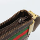 GUCCI GG Supreme Web Sherry Line Shoulder Bag PVC Beige Gold Auth 186802-14