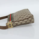 GUCCI GG Supreme Web Sherry Line Shoulder Bag PVC Beige Gold Auth 186802-4