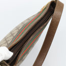 GUCCI GG Supreme Web Sherry Line Shoulder Bag PVC Beige Gold Auth 186802-6