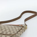 GUCCI GG Supreme Web Sherry Line Shoulder Bag PVC Beige Gold Auth 186802-8