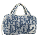 Christian Dior Trotter Canvas Hand Bag Pile Blue Auth 186803-1