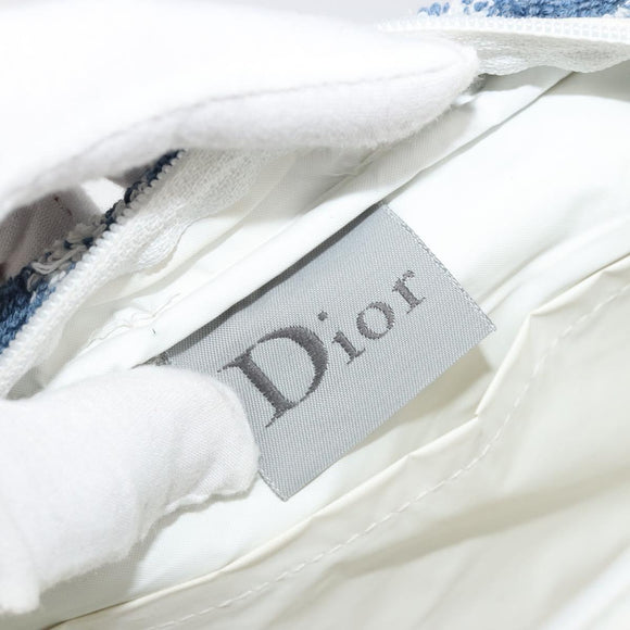Christian Dior Trotter Canvas Hand Bag Pile Blue Auth 186803