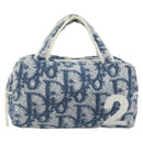 Christian Dior Trotter Canvas Hand Bag Pile Blue Auth 186803-2