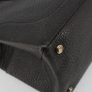 GUCCI Hand Bag Leather Black Gold 131325 Auth 186805A-14