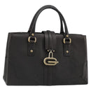 GUCCI Hand Bag Leather Black Gold 131325 Auth 186805A-1