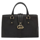 GUCCI Hand Bag Leather Black Gold 131325 Auth 186805A-13