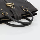 GUCCI Hand Bag Leather Black Gold 131325 Auth 186805A-7