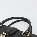 GUCCI Hand Bag Leather Black Gold 131325 Auth 186805A-8