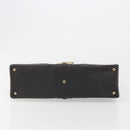 GUCCI Hand Bag Leather Black Gold 131325 Auth 186805A-5