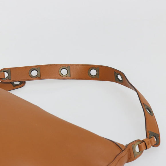 Salvatore Ferragamo Shoulder Bag Leather Brown Auth 186806A