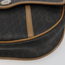Christian Dior Honeycomb Canvas Shoulder Bag PVC Black Gold Auth 186807-10