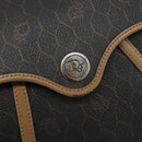 Christian Dior Honeycomb Canvas Shoulder Bag PVC Black Gold Auth 186807-14