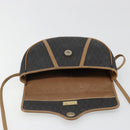 Christian Dior Honeycomb Canvas Shoulder Bag PVC Black Gold Auth 186807-15