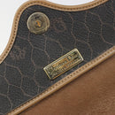 Christian Dior Honeycomb Canvas Shoulder Bag PVC Black Gold Auth 186807-16