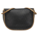 Christian Dior Honeycomb Canvas Shoulder Bag PVC Black Gold Auth 186807-3
