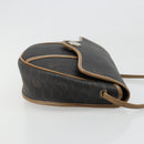 Christian Dior Honeycomb Canvas Shoulder Bag PVC Black Gold Auth 186807-4