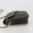 Christian Dior Honeycomb Canvas Shoulder Bag PVC Black Gold Auth 186807-5