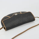 Christian Dior Honeycomb Canvas Shoulder Bag PVC Black Gold Auth 186807-6
