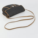 Christian Dior Honeycomb Canvas Shoulder Bag PVC Black Gold Auth 186807-7