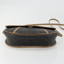 Christian Dior Honeycomb Canvas Shoulder Bag PVC Black Gold Auth 186807-9