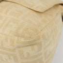 FENDI Zucca Canvas Mamma Baguette Shoulder Bag Beige Silver Auth 186809A-10