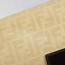 FENDI Zucca Canvas Mamma Baguette Shoulder Bag Beige Silver Auth 186809A-14