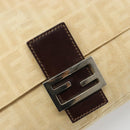 FENDI Zucca Canvas Mamma Baguette Shoulder Bag Beige Silver Auth 186809A-16