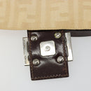 FENDI Zucca Canvas Mamma Baguette Shoulder Bag Beige Silver Auth 186809A-19