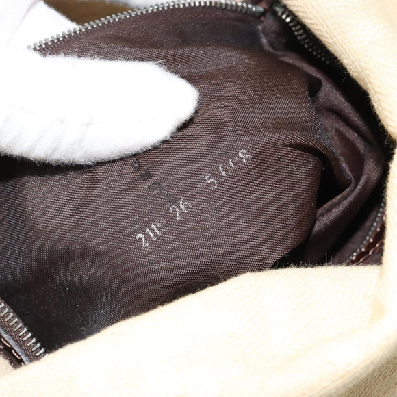 FENDI Zucca Canvas Mamma Baguette Shoulder Bag Beige Silver Auth 186809A